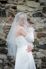 Load image into Gallery viewer, Two Tier Veil with hand applied Swarovski Crystals