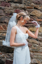 Load image into Gallery viewer, Mid Length Tulle Veil with Silk Satin Hem