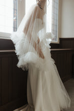 Load image into Gallery viewer, Tulle Cape with Gathered Tulle Hem
