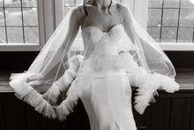 Load image into Gallery viewer, Tulle Cape with Gathered Tulle Hem