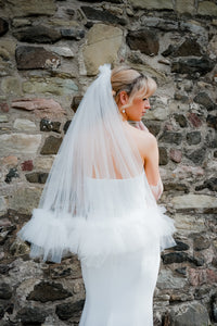 Mid Length Tulle Veil with Gathered Detailing