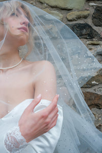 Two Tier Veil with hand applied Swarovski Crystals