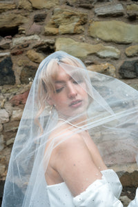 Two Tier Veil with hand applied Swarovski Crystals