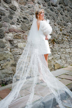 Load image into Gallery viewer, Extra Wide Cathedral Length Veil with Added Tulle
