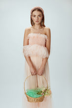 Load image into Gallery viewer, Model wearing blush pink tulle top
