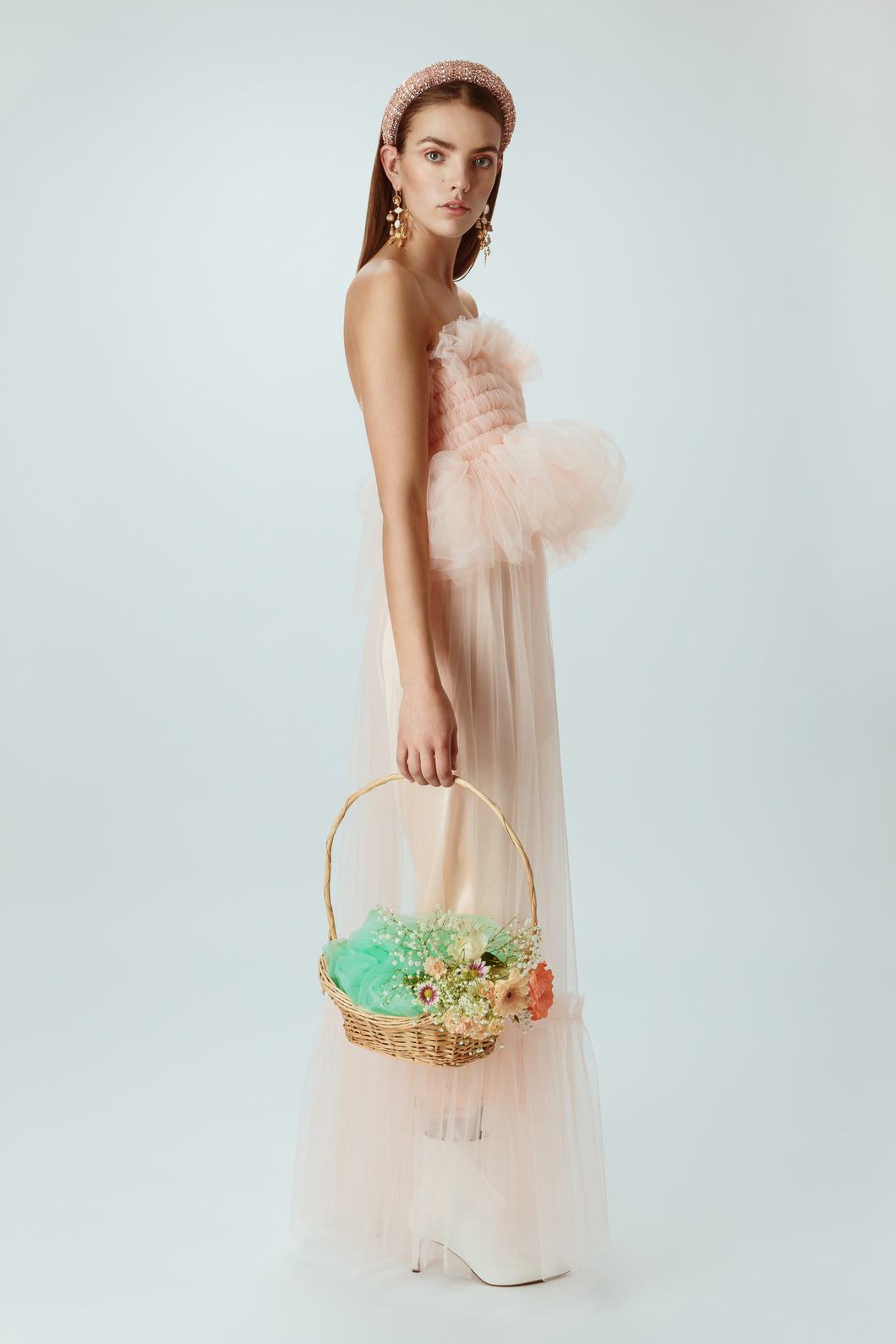Ella Tulle Top in Blush Pink