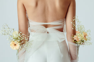 Ella Tulle Bandeau in Silk White