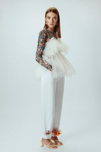 Angel Tulle Top in Silk White
