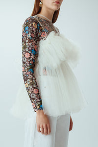 Angel Tulle Top in Silk White