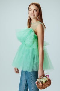Angel Tulle Top in Mint Green