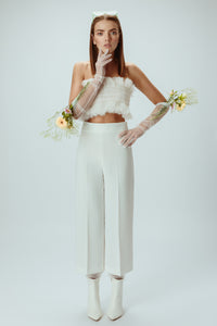 Ella Tulle Bandeau in Silk White