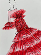 Load image into Gallery viewer, Roses are Red Fashion Illustration
