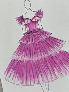 Pink Wednesday Fashion Illustration