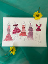 Load image into Gallery viewer, Peaches and Pink A4 Fashion Illustration
