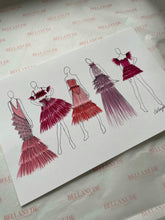 Load image into Gallery viewer, Peaches and Pink A4 Fashion Illustration
